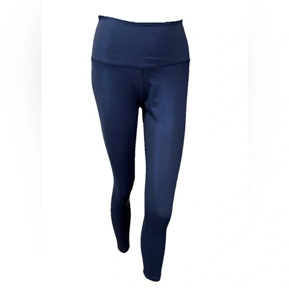Beyond Yoga Twinkle High Waisted 7/8 Leggings Metallic Blue Size L